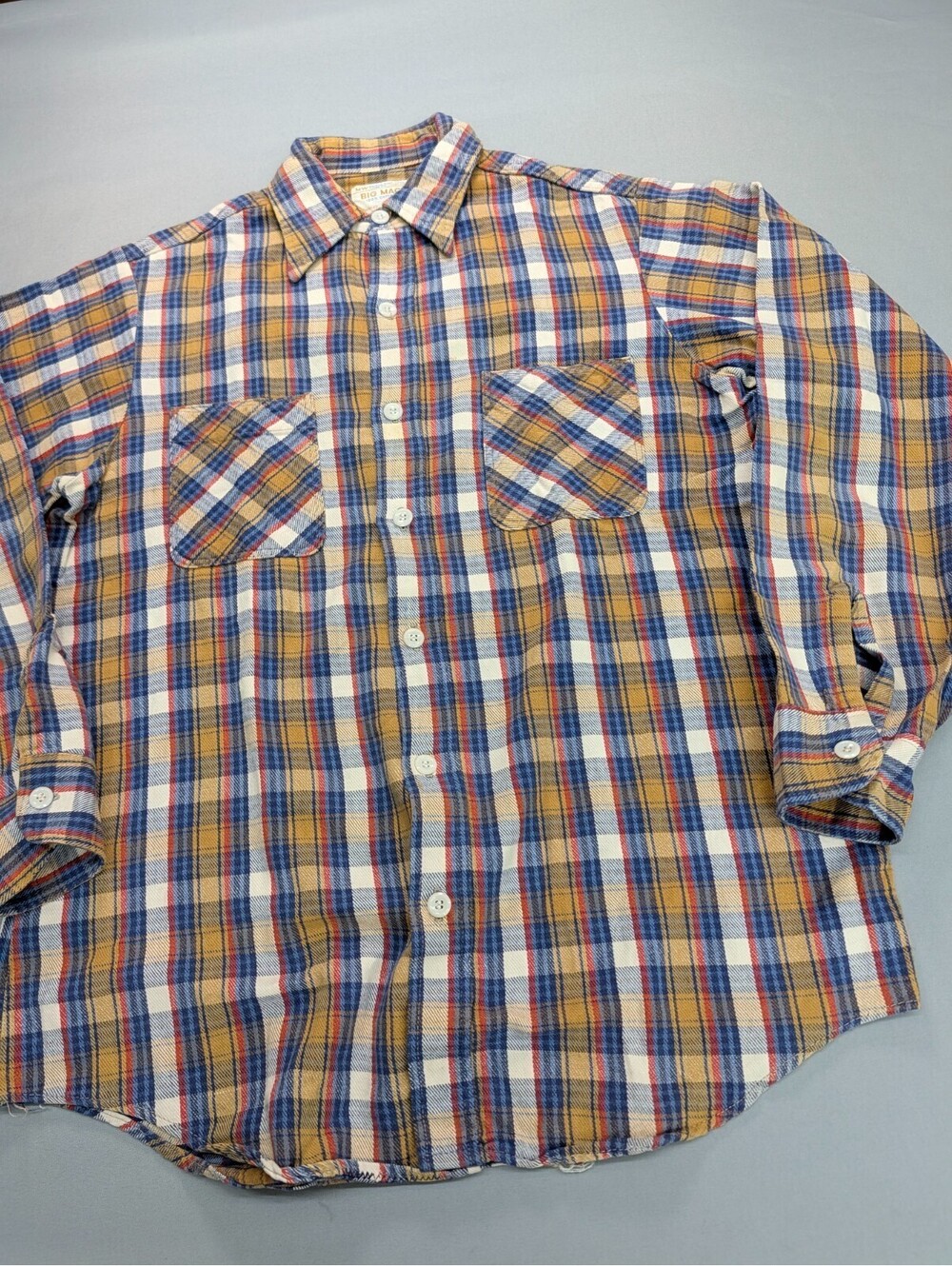 Big Mac JC Penney Flannel Shirt Medium Tall Vintage Plaid